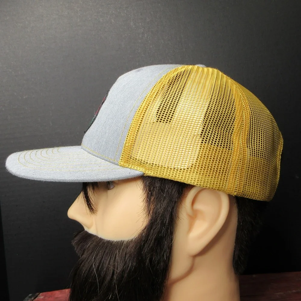 Richardson 112FP Joe's Since 1930 Trucker Hat Grey Yellow Snapback Cap